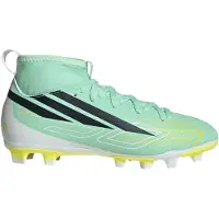 Adidas F50 Hyperfast Club Mid Gras / Kunstgras Voetbalschoenen (MG) Kids Mintgroen Zwart Wit
