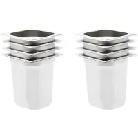 vidaXL Gastronormbakken 8 st GN 1/6 200 mm roestvrij staal