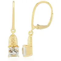 Cavill - Luxe Oorbellen 925 Sterling Zilver Verguld - 1.144 ct Groene Amethist Prinsessenslijpsel - Elegante Braziliaanse Edelsteen - Dames