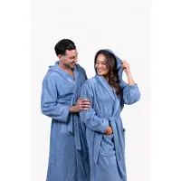 CozyLion Badjas Unisex – Badstof Katoen – Badjas voor Dames & Heren – Met Capuchon en Zakken – Grijs