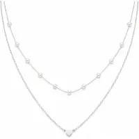 LGT JWLS - Dames ketting - Zilverkleurig - 2-delige set met hart