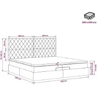 vidaXL Ottomaanse Bed met Matras en LED Donkerblauw 200 x 200 cm