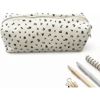 VHV - Grote Etui met Bloemenprint - Esthetische Pennenzak voor Meisjes - Grote Capaciteit Make-up Tas - Schattige Stationery Pouch voor School, College & Kantoor - Blauw