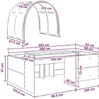 vidaXL Bed met Tunnel 3 st Sonoma eiken en blauw Bewerkt hout