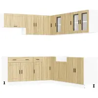 vidaXL 11-delige Keukenkastenset Porto bewerkt hout sonoma eikenkleur