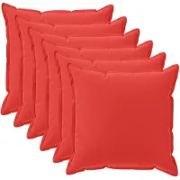 vidaXL Kussensloop 6 st HOUTEN Rood 40 x 40 cm Polyester