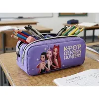 Safta K-POP Demon Hunters- Pennetas 2 compartimenten - Paars, 23x9x10cm