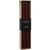 Countryfield - gedraaide kaars - 2 stuks - grijs - 20 cm