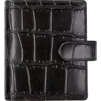 Kalpa 1311-Cy Pocket organizer – zwart leer met krokoprint 1 week per 2 paginas 2026-2027-2028