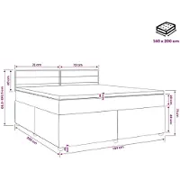vidaXL Boxspringbed met matras, crème kleur, 140 x 200 cm, gestoffeerd