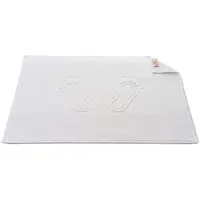 Famanu – Set van 2 badmatten met voetafdruk 50 x 70 cm wit I absorberende badmat van katoen: Premium hotelkwaliteit Öko - Tex 100 Idouchematset laagpolig dik en pluisvrij