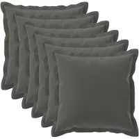 vidaXL Kussensloop 6 st HOUTEN Antraciet 65 x 65 cm Polyester