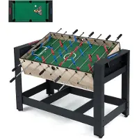 Costway Multi speeltafel, draaibaar, 2-in-1/3-in-1, multifunctionele tafel met tafelvoetbal en biljarttafel, tafelvoetbal, complete set voor kinderen, volwassenen, voetbaltafel voor thuis, speelkamer