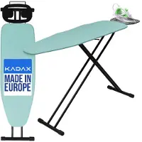 Kadax Strijkplank, 120 x 38 cm, inklapbaar, in hoogte verstelbaar, met 8 mm schuimbasis en antislip voeten, voor stoomstrijkijzer
