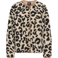ONLY Fleece jas 'ONLLona' lichtbeige / zwart