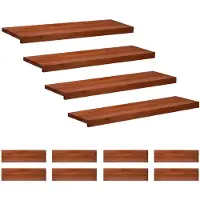 vidaXL Trapmatten 12 st Bruin 90 x 30 x 2 cm Massief beukenhout
