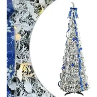 vidaXL - Kunstkerstboom - Wit - 210 - cm - PVC