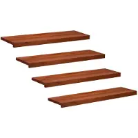 vidaXL Trapmatten 4 st Bruin 90 x 25 x 2 cm Massief beukenhout