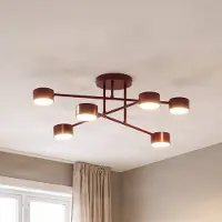 Emibig Plafondlamp HALO, dimbaar, rood, Woon-/ Eetkamer, metaal, Modern, plafondlamp