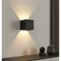 Artdelight Wandlamp LED Cube Zwart IP54 Dim To Warm