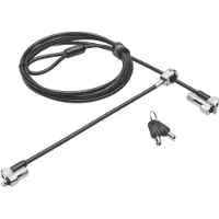 Kensington Veiligheidssnoer - - NanoSaver Keyed Twin - Zwart - Veilig - Handig
