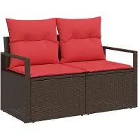 vidaXL Tuin Sofa met kussen met opslag 120 x 62 x 69 cm poly rattan
