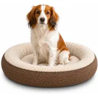 Belviona Donut hondenbed Ø65 cm, zacht, knus & wasbaar, bruin