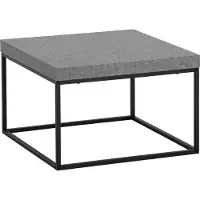 Wohnling Salontafel 60x60x38 cm Grijs Salontafel in Betonlook Modern, Design Woonkamertafel Vierkant, Lounge Salontafel, Salontafel Metalen Poten Klein
