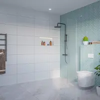 FortiFura Galeria Inloopdouche - mat glas - 40x200cm - 8mm - nano - blind inbouw profiel SW797921 SW1102415