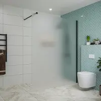 FortiFura Galeria inloopdouche - 160x200cm - mat glas - wandarm - mat zwart SW797932/SW797905