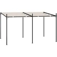 vidaXL Prieel met uittrekbaar dak 400x300x233 cm crèmekleurig
