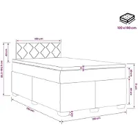 vidaXL Boxspringbed met matras en LED-verlichting, donkergrijs, 120 x 190 cm, fluweel