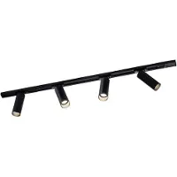 LEDVION - LED Railverlichting 1M + 4 Railspots (5W - 2700K - Zwart - Dimbaar) - 1-Fase