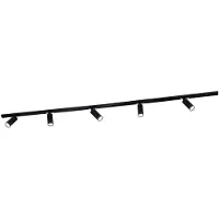 LEDVION - LED Railverlichting 2M + 5 Railspots (Zwart - Dimbaar - GU10 Fitting) - 1-Fase