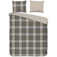 Muller Textil dekbedovertrek bruin - 100% katoen flanel - 240 x 220 cm