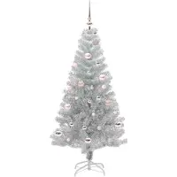 vidaXL Kerstboom met 150 LED met standaard Zilver 150 cm PET