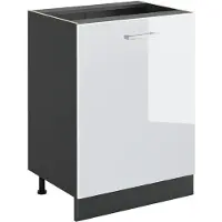 Vicco Keukenonderkast R-Line Wit Hoogglans/Antraciet 60 cm met 1 deur zonder werkblad, Model 72078