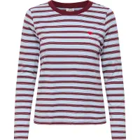 JDY Shirt 'PISA' blauw / bruin / bloedrood