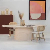 Giga Meubel Eettafel Myrna Ovaal Travertin 200cm