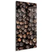 Tulup Wandklok - Peperkorrels Moderne Wandklok Glas - 30x60 cm - Bruin Wandklok Glas Decoratie - Zwarte handen - Rechthoekige Klok - Glazen Wandklok Design - Klok Glas Met Opdruk