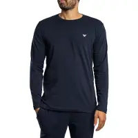 Emporio Armani Jersey Pyjamaset Met Lange Mouwen, Blauw