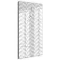 Tulup Wandklok - Geometrische achtergrond Klok Glas Met Opdruk - 30x60 cm - Grijs Moderne Wandklok Glas - Witte handen - Rechthoekige Klok - Decoratieve Glazen Klok - Glazen Wandklok Design