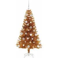 vidaXL Kerstboom met 150 LED met standaard Goud 150 cm PET