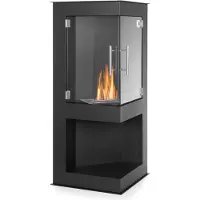 Moritz Bio-ethanol Hoekhaard – Vrijstaande Sfeerhaard – 95 x 58 x 39 cm – 1 L Brander – Zwart