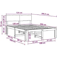 vidaXL Tweepersoonsbed met hoofdbord ROSTOCK Wit 120 x 200 cm