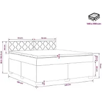 vidaXL Boxspringbed met matras en blauwe LED-verlichting, 140 x 190 cm, fluweel