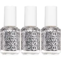 essie - original - 278 set in stones - grijs - glitter topcoat - 13,5 ml 3x