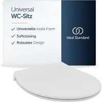 Ideal standard - Universeel, universele dunne ovale wc-bril, afgeronde wc-bril met langzame sluiting, snelspanner, wit