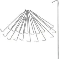 Relaxdays tentharingen - set van 20 - 22 cm - zilver