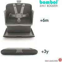Bombol - 2-in-1 Booster - Stoelverhoger - Draagbaar en opvouwbaar - Grijs